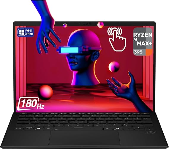 ASUS ROG Flow Z13 Gaming Laptop, AMD Ryzen AI MAX+ 395, 32 GB LPDDR5x RAM, 2 TB PCIe SSD, 13.4" 2.5K (2560x1600) 180Hz Touchscreen, AMD Radeon 8060S Graphics, 1-Zone RGB Keyboard, W11 Pro, Off Black