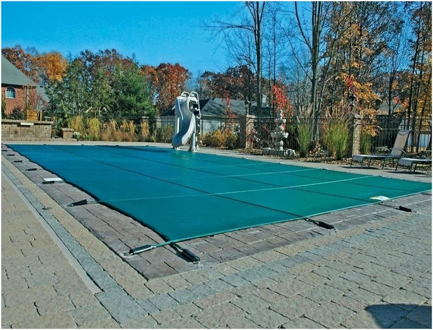 Winter Pool Covers for Inground Pools, Heavy Duty Rectangular Pool Safety Cover for In-Ground Swimming Pools, Green Mesh, Mounting Hardware Includes Size : 1m x 1m3ft x 3ft