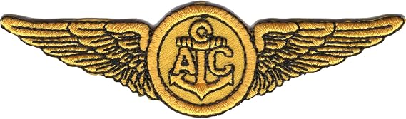 Naval Aircrew Wings AIC Anchor Embroidered Collectible Novelty Patch 4x1.25 Inch Iron On Militaria Collectible