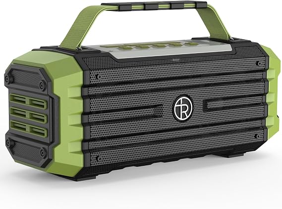 TOMPROAD Portable Bluetooth Speaker 120W Peak 80W Wireless Speakers, TWS Pairing, Deep Bass, Hi-Fi Loud Speaker, IPX6 Waterproof, DSP Sound Boombox for Outdoor, Camping, Party, Beach (Green)