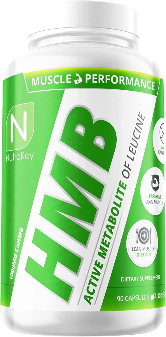 NutraKey HMB Capsules Beta Hydroxy Beta Methylbutyrate 90 Count
