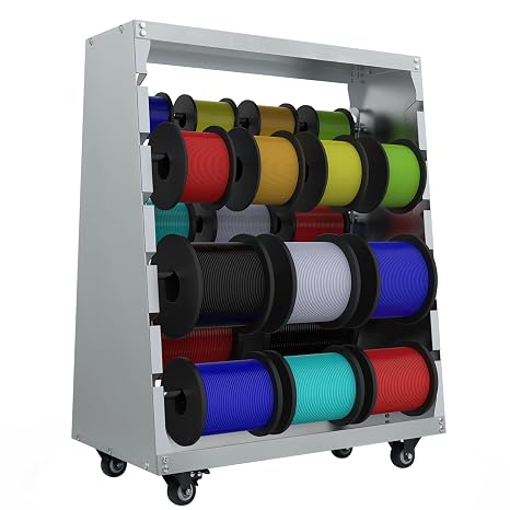 Wire Spool Rack with Wheel,6 Rods Ribbon Rack