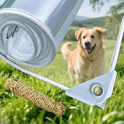 3 x 6 ft Clear Waterproof Tarp, PVC 14 Mil Tarpaulin with Grommets, Duty Heavy Tear Resistant Cover for Camping, Plants Greenhouse, Cars, Patio and Pavilion