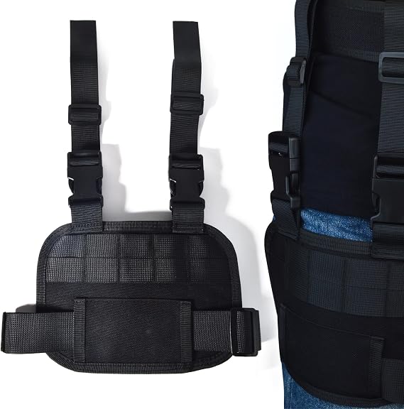 MOLLE Tactical Leg Pack - Compact Black Thigh Bag with Adjustable Straps & Quick-Release Buckles for Duty Belt Molle System for Outdoor, Military, Hiking Gear