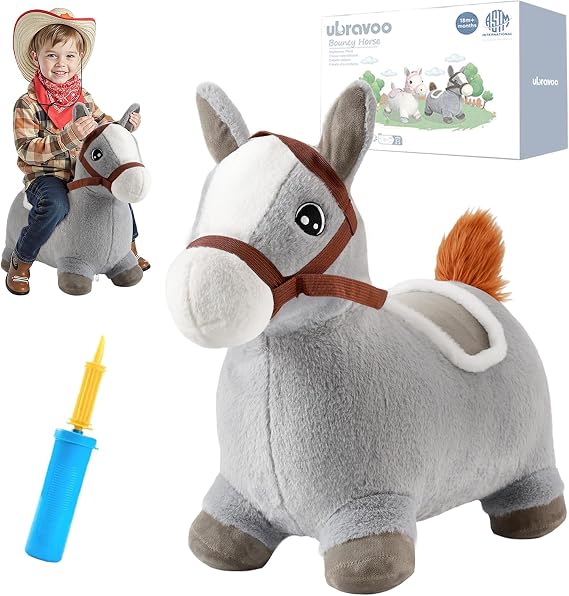 UBRAVOO Bouncy Horse Hopper Toys, Inflatable Bouncy Animal Gifts for Boys