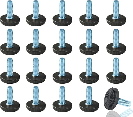 WAFJAMF 20 Pcs M6 Threaded Adjustable Furniture Levelers Screw in Feet