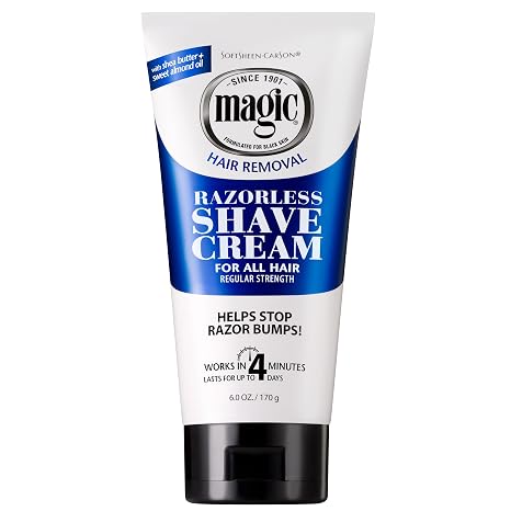 SoftSheen-Carson Magic Razorless Cream Shave - Regular Strength for Normal Beards, 6 oz