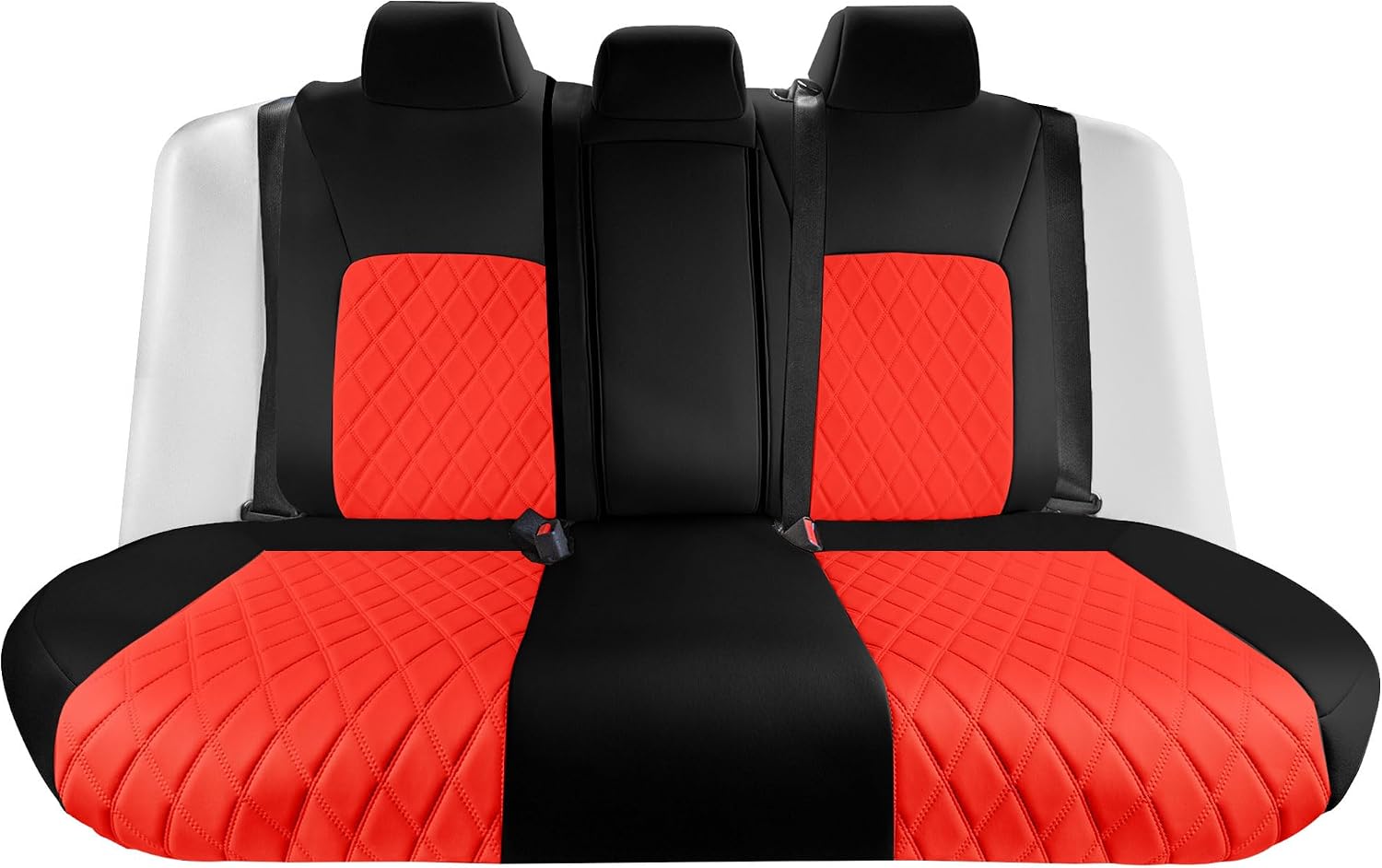 FH Group Custom Fit Seat Covers Compatible with 2018-2022 Honda Civic Sport | EX | EX-L | Touring, Rear Set Red Neoprene Seat Covers, Waterproof Car Seat Cover, Car Seat Covers for Sedan
