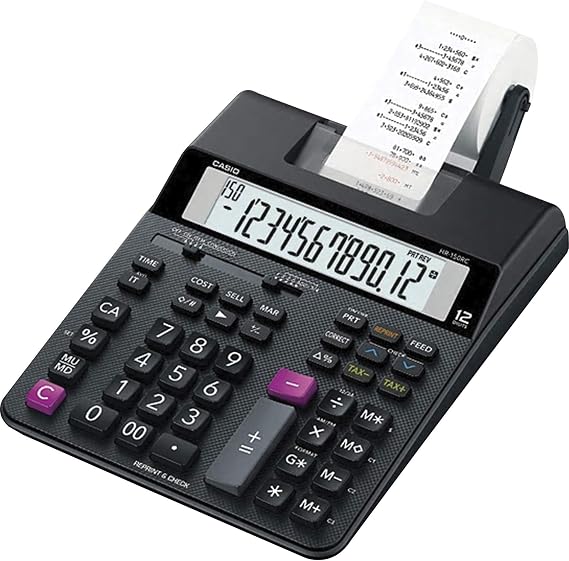 Casio HR-200RC Desktop Printing Calculator with Dual-Color Print & 150-Step Check | Cost/Sell/Margin, Tax & Calendar | New Version of HR-150TM | Ideal for Accounting & Retail