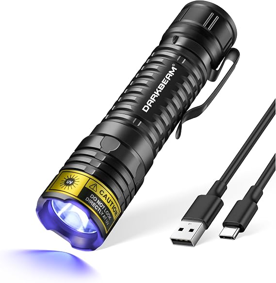 DARKBEAM UV Flashlight 395nm LED Black Light Woods Lamp Ultraviolet Lights