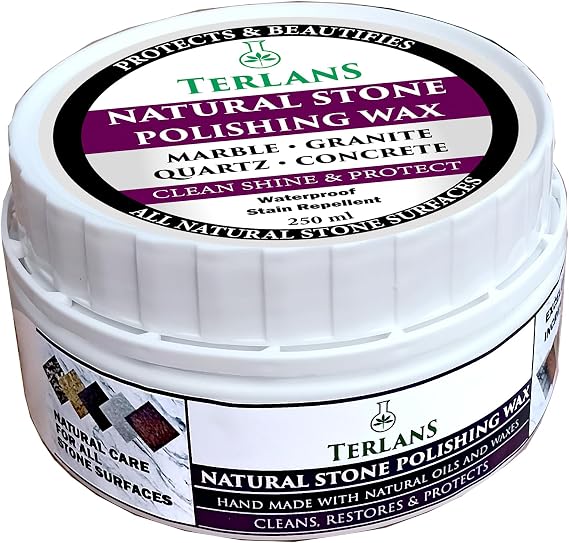 Terlans Doğaltaş Granit Koruyucu Vaks 250 ml Natural Stone Protection Wax | Doğal Saten Görünüm, Leke İtici Bakım Koruyucu Cila