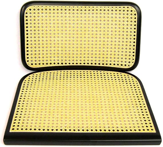 Marcel Breuer Cesca Chair Replacement Cane Seat & Back in Black (Made in Italy; NO Holes)