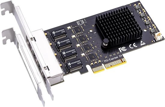 GLOTRENDS LE8445 2.5Gb Network Card with 4 RJ45 Ports, Internal Ethernet NIC for PC, PCIE 2.0 X4 Interface