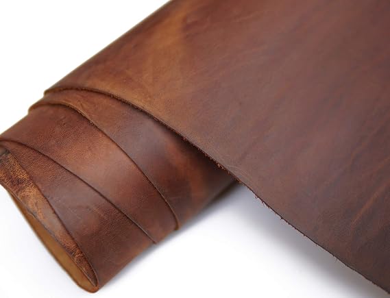 Heavy Weight Leather 9-10 oz Thick Full Grain Tooling Leather Thick Cowhide Skin Crafting Arts Leather (Red Brown-4.0mm, 6"x12")