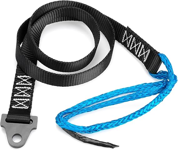 64 Inch Plow Strap for ATV UTV Winch, Heavy Duty Snow Plow Lift Strap, 3200lb High Tensile Strength Winch Snow Plow Straps for Use with Standard or Wide Winches - 1 Pack