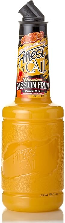 Finest Call Premium Passion Fruit Puree Drink Mix, 1 Liter Bottle (33.8 Fl Oz), Individually Boxed