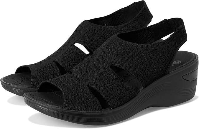 BZees Women's Double Up Slingback Wedge Sandal