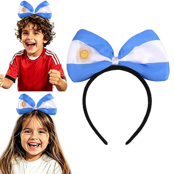 Argentina Inspired Color Bow Headband Bow Headband for Sports Fans