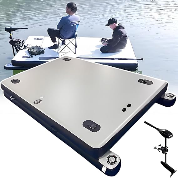Inflatable Floating Dock - High Capacity 200kg, Thick 30cm with Thrusters for Fishing and Outdoor Water Activities