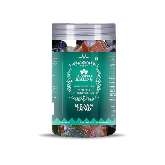 Blessfull Healing Mix Aam Papad 5 Oz(Ounce) Airtight Container With Spoon