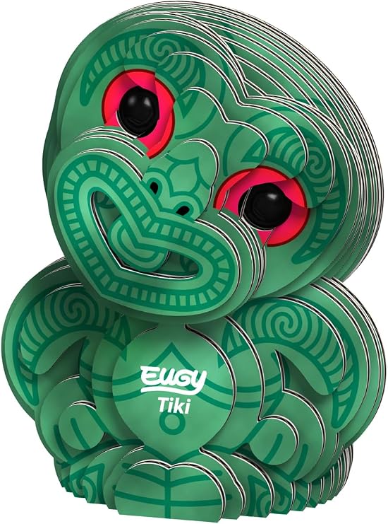 EUGY Tiki 3D Puzzle, 28 Piece Paper Craft Kit for Kids 6+ | Screen Free Build, Finishes In About 30 Minutes, Pre Cut Parts, No Scissors Needed, Fun Facts Card, Stands As Shelf Decor