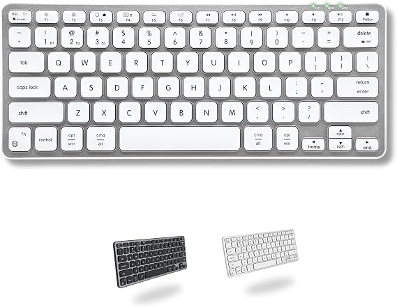 Macally Compact Backlit Bluetooth Keyboard for Mac Space-Saving, Rechargeable Multi-Device Compatible Apple Wireless Keyboard for MacBook Pro/Air, iMac, Mac mini