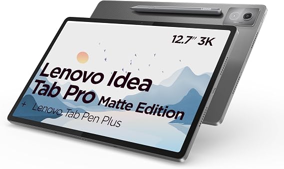 Lenovo Idea Tab Pro 12.7 Tablet 3K Matte Edition (MediaTek Dimensity 8300 8GB RAM 128GB UFS 3.1 144Hz Wi-Fi 6E Bluetooth 5.3 Android 14) - Moon Grey + Tab Pen Plus