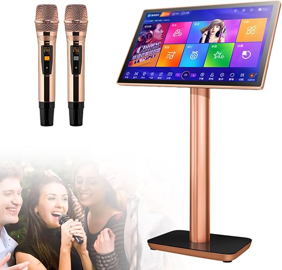 Smart Karaoke Machine with Touch Screen, Wireless Microphones, AI Voice Control, and 1TB Storage for Home Entertainment
