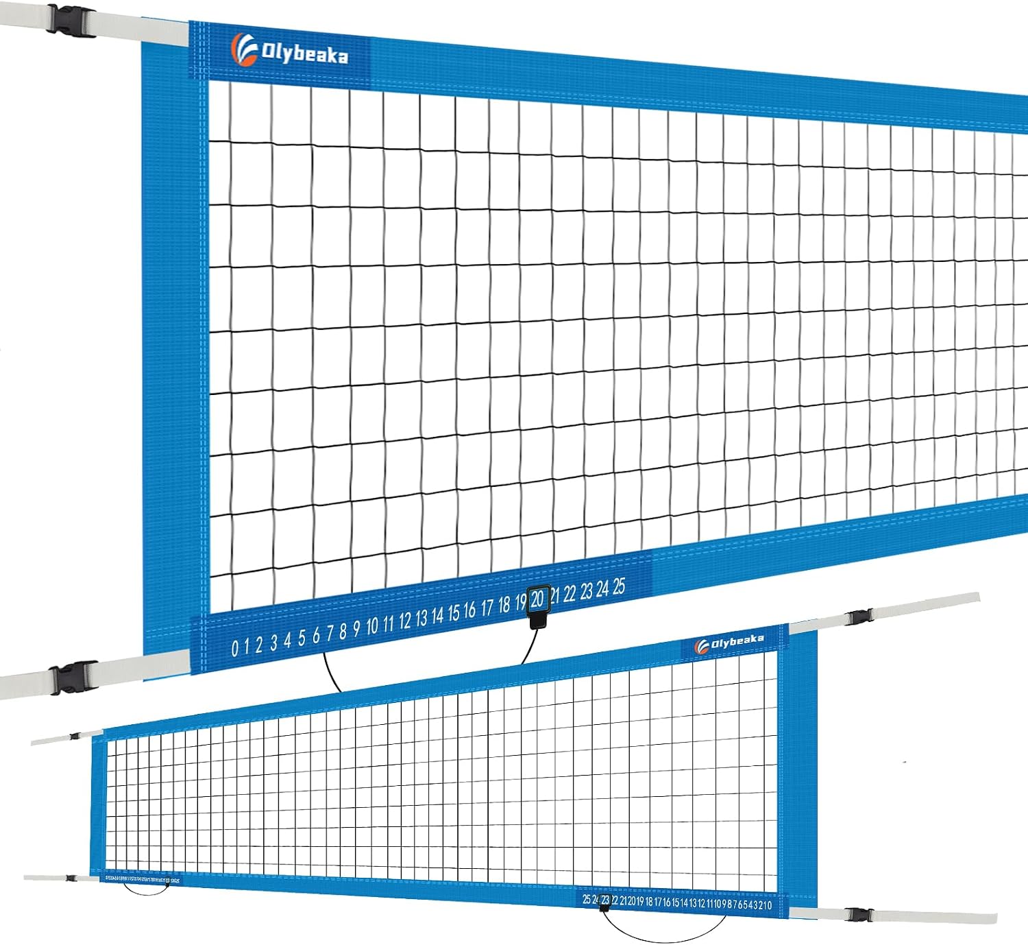 Replacement Pool Volleyball Net with Scoring Clamp - Adjustable Length 15ft - 26ft Universal for Market Pool Volleyball Net Set - Anti-UV & Waterproof & Durable