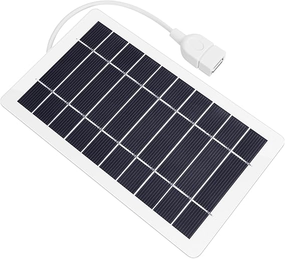 USB Solar Panel Charger, White, 5W, 5V 1PCS