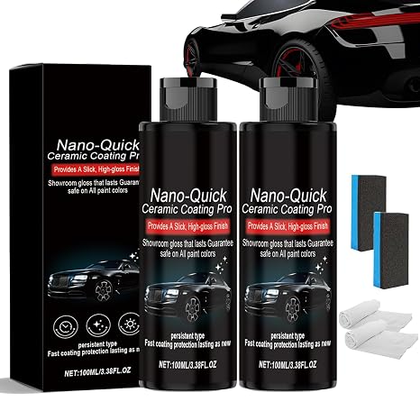 Nano-Quick Ceramic Coating Pro, 2026 New Upgrade Revolutionary Nano Spray for Car Detailing, Featuring Advanced Ceramic Technology, Deep Gloss Shine Long-Lasting Polish (2Sets)