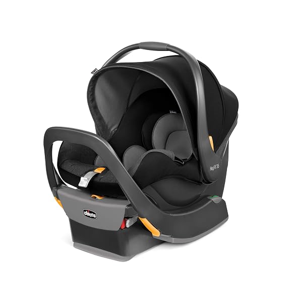 Chicco KeyFit 35 Infant Car Seat and Base, Rear-Facing Seat for Infants 4-35 lbs., Includes Infant Head and Body Support, Compatible with Chicco Strollers, Baby Travel Gear | Onyx/Black