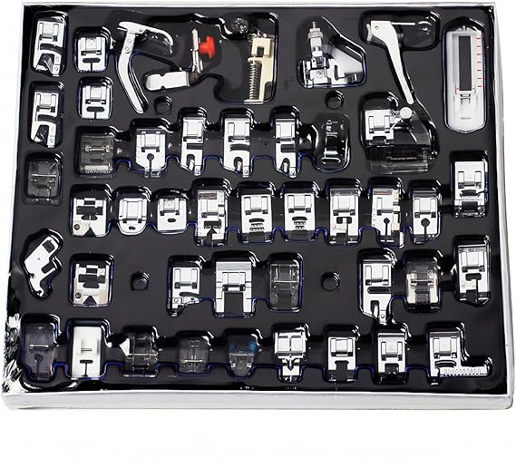32Pcs Domestic Sewing Machine Presser Foot Feet Kit Set Fits for Brother, Baby Lock, Singer, Elna, Toyota, New Home, Simplicity, Janome, Kenmore Sewing Machine
