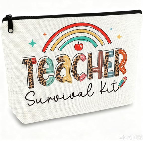 Teacher Survival Kit - Makeup Bag for Women, Birthday Gifts for Teacher