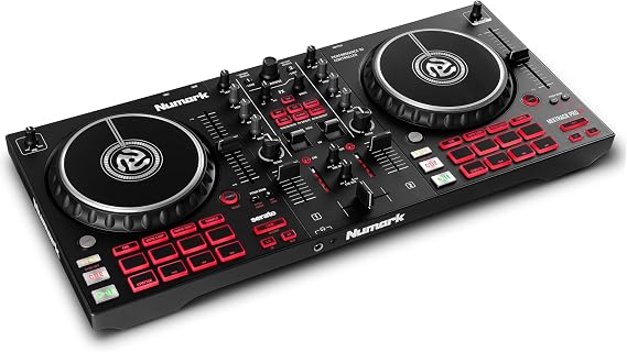 Numark Mixtrack Pro FX DJ Controller | 2-Decks, 3-Band EQ DJ Mixer, 16 Pads, 2 Effects Paddles, Audio Interface, Serato DJ Lite