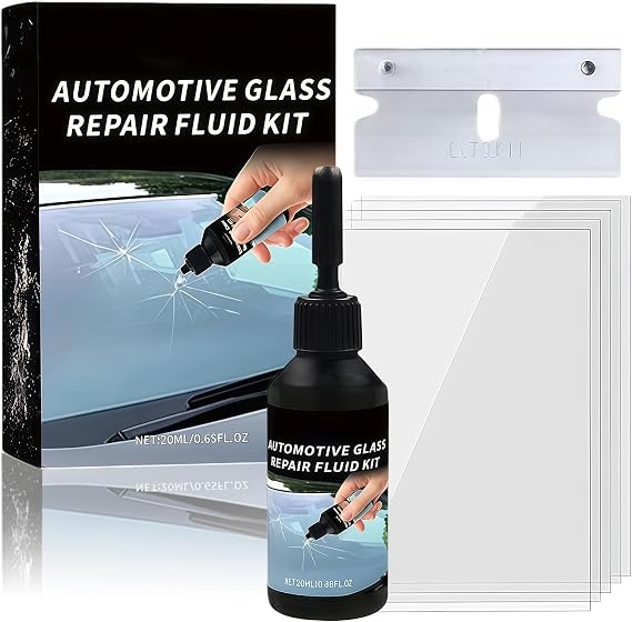 Windscreen Repair Kit, 5-Minute Quick Fix Liquid for Chips & Cracks - Long-Lasting Repair for Windscreens, Windows, Mirrors