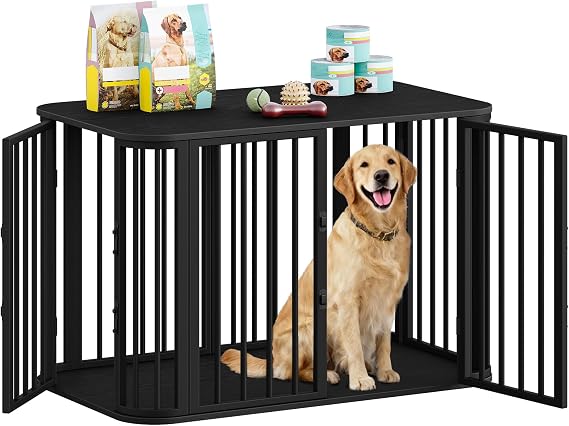 Hzuaneri 39.4'' L Dog Crate Furniture, Wooden Dog Kennel Indoor Dogs Cage