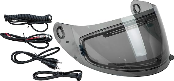 GMAX FF-49/88/GM-49Y/54/78 Shield Electric Lens with Cord Street Motorcycle Helmet Accessories - Smoke/One Size