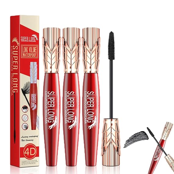 Super Long 4d Mascara,Mascara De Pestanas Super Long Luxurious (3PC)