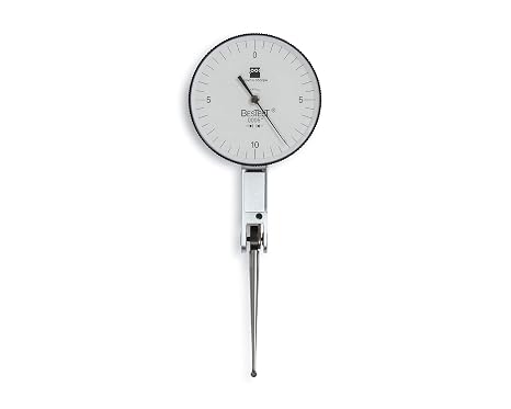 TESA Brown & Sharpe 599-7034-3 Dial Test Indicator Set w/ Extra Long Contact Point, White Dial, M1.4 x 0.3 Thread, 0-10-0 Reading, 1" Dial Dia, 0"-0.02" Range, 0.0005" Graduation, +/-0.0005" Accuracy