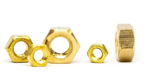 M12 (12mm) Brass Hexagon Full Nuts Hex Nut DIN 934 (Pack of 20) - E04E M12_20