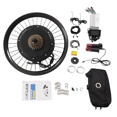 Electric Bike Conversion Kit 72V 2000W 20" Rear Wheel E-Bike Hub Motor Kit with Intelligent Controller and LCD Display, Cycling Hub Motor for Road Bike
