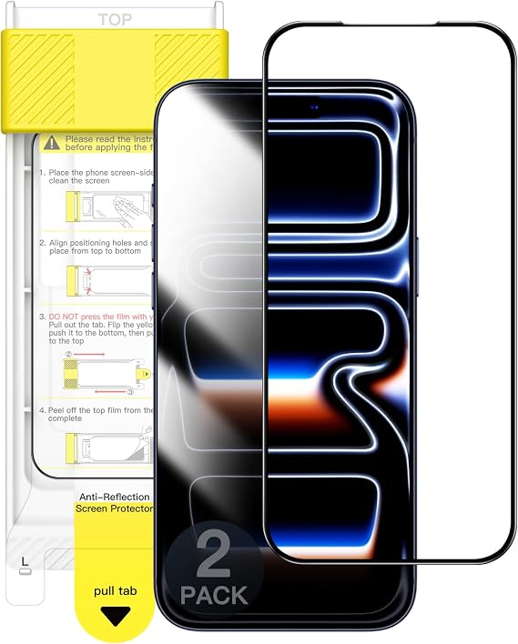 JETech Anti-Reflective 9H+ Screen Protector for iPhone 17 Pro, 2-Pack