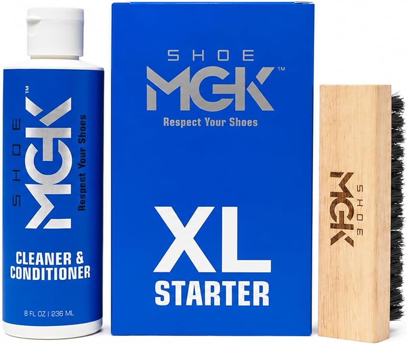 Shoe MGK Starter Shoe Cleaner Kit XL - Shoe Cleaner & Conditioner for All Shoes, Premium Shoe Brush