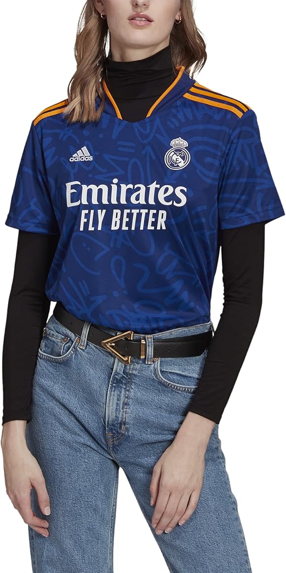 adidas Women's 2021-22 Real Madrid Away Jersey (Victory Blue, X-Large)