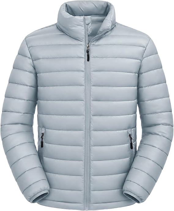 Puffer Jacket Men Puffy Down Jacket Quilted Packable Coat