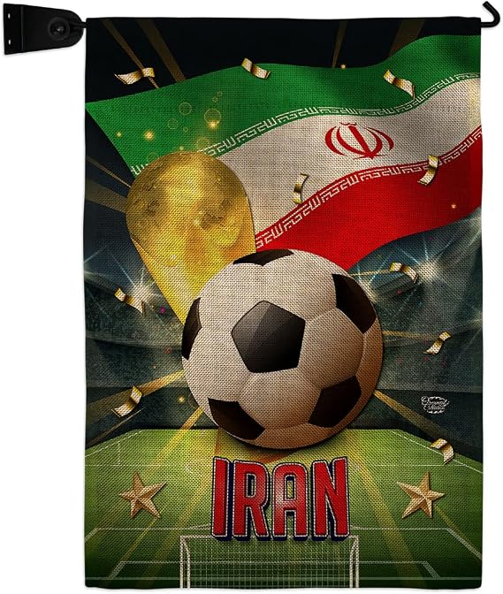 FIFA World Cup 2022 Team Iran Flag Outdoor Home Decor Burlap Banner Room Wall Art Patio Porch Lawn Club Bar Decorations Tapestry Yard Sign Sports Fan Trophy Game Champion Soccer Gifts Made In USA
