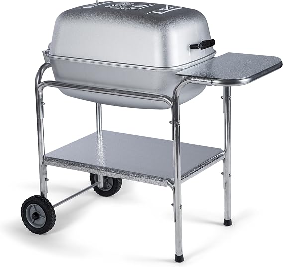 PK Grills Portable Charcoal BBQ Grill and Smoker, Aluminum Outdoor Kitchen Cooking Barbecue Grill for Camping, Backyard Grilling, Park, Tailgating, PKO-GCAX-X PK Original, Regular, Silver