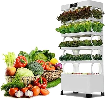 Hydroponics Growing System Tower Hydroponics Growing System Large, Herb Garden Gift, White, with Sponges, 160Pcs Planting Baskets, Watering Can1pc