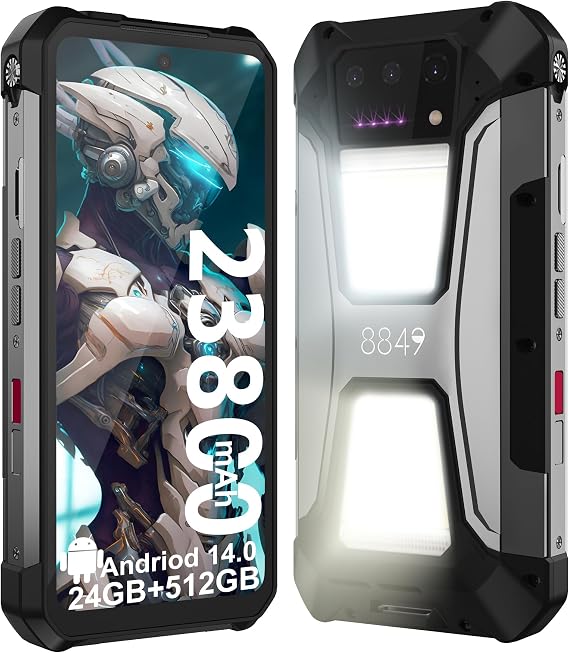 8849 Tank 2 Pro Robust Mobile Phone 6.79 Inch 4G Outdoor Smartphone with Projector Android 15 23800mAh Großer Akku OTG Robustes SmartphoneBaustellenhandy Wasserdicht Rugged Cell Phone für Bauarbeiter Camper